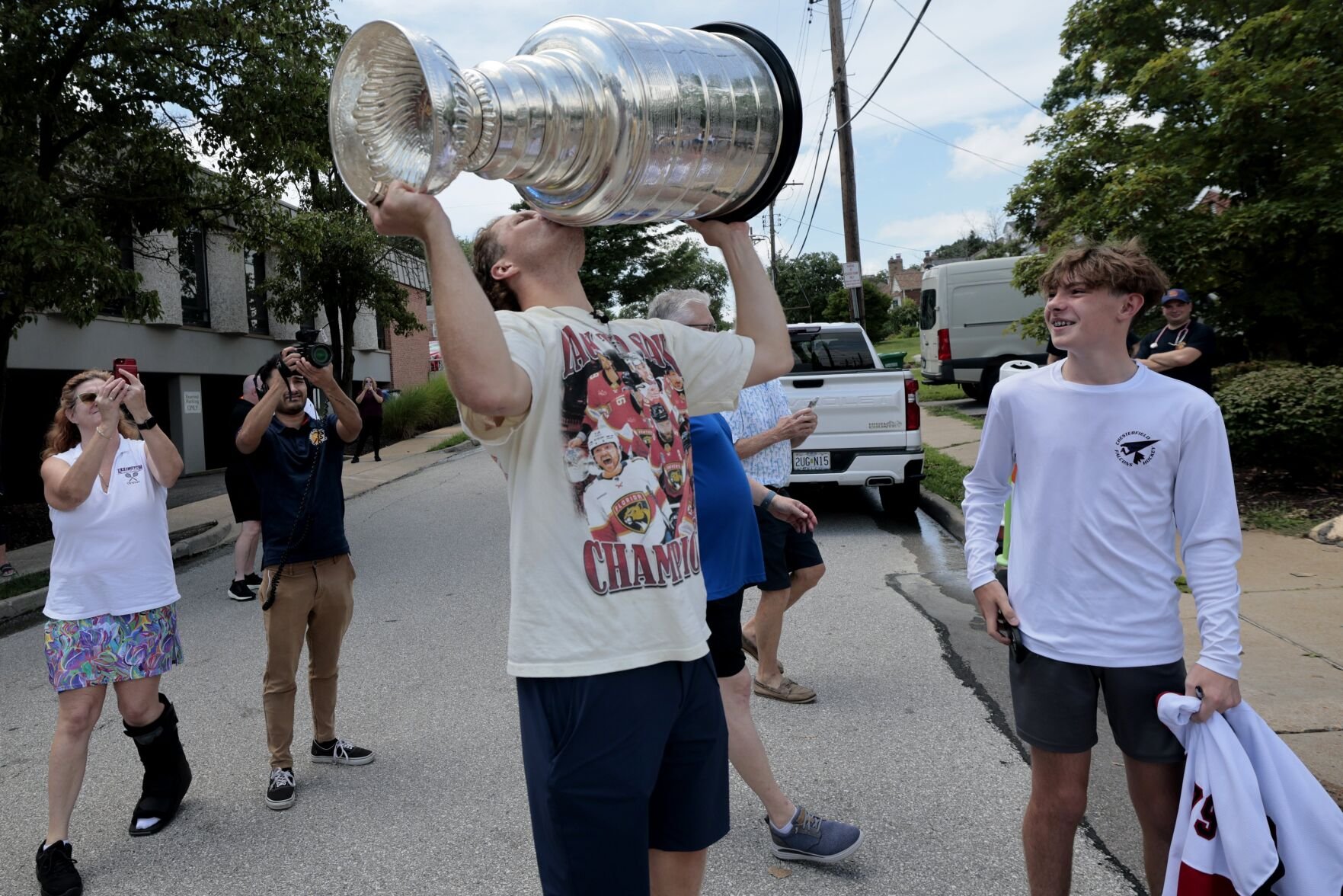 Panthers forward and ӣƵ native Matthew Tkachuk shares Stanley Cup after winning back-to-back NHL championships